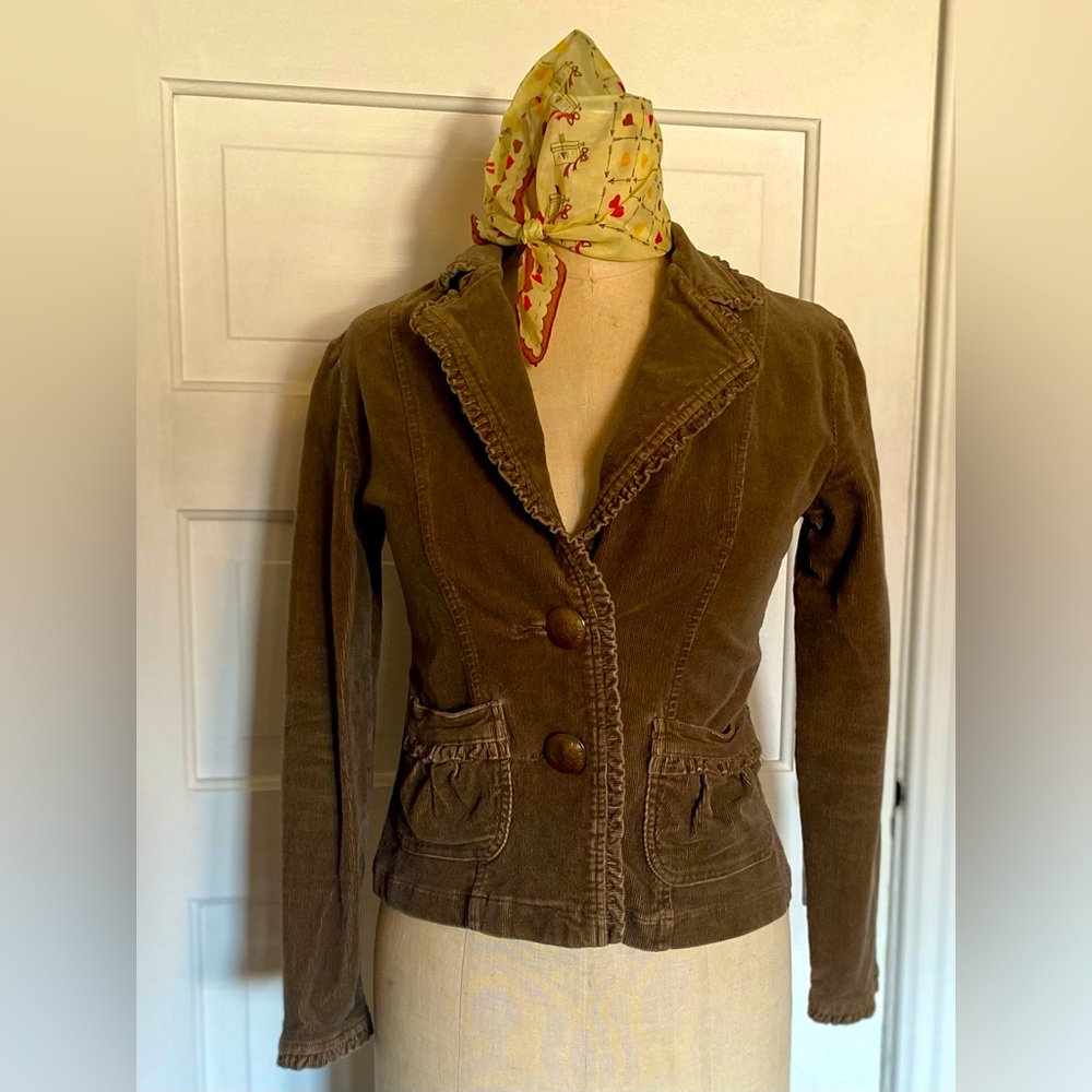 3/$20 Sale! Size small Sashimi (Anthropologie) unlined olive green jacket.